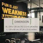 Pain Is Just Weakness Wall Decal - Dimensions