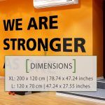 We Are Stronger As One Gym Decal - Dimensions