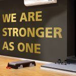 We Are Stronger As One Gym Decal - Gold Foil