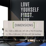 Love Yourself Wall Sticker - Dimensions