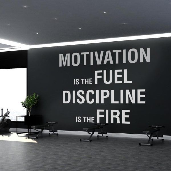 Motivation Discipline Gym Decor