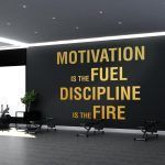 Motivation Discipline Gym Decor - Gold