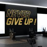 Never Give Up Gym Wall Decor - Gold