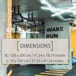 Wake And Run Gym Wall Sticker - Dimensions
