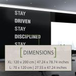 Stay Driven Wall Sticker - Dimensions